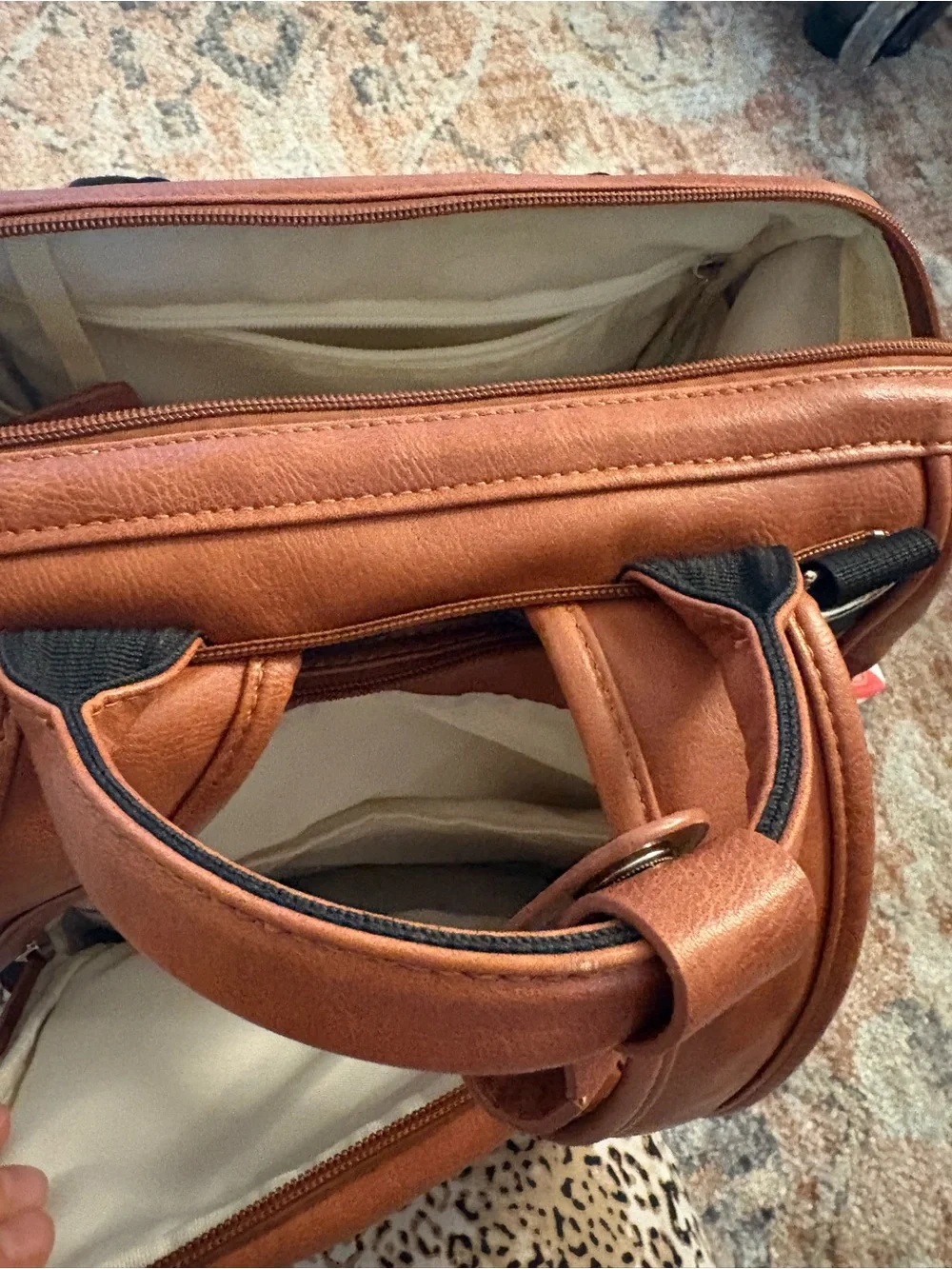 Faux Leather Diaper Bag